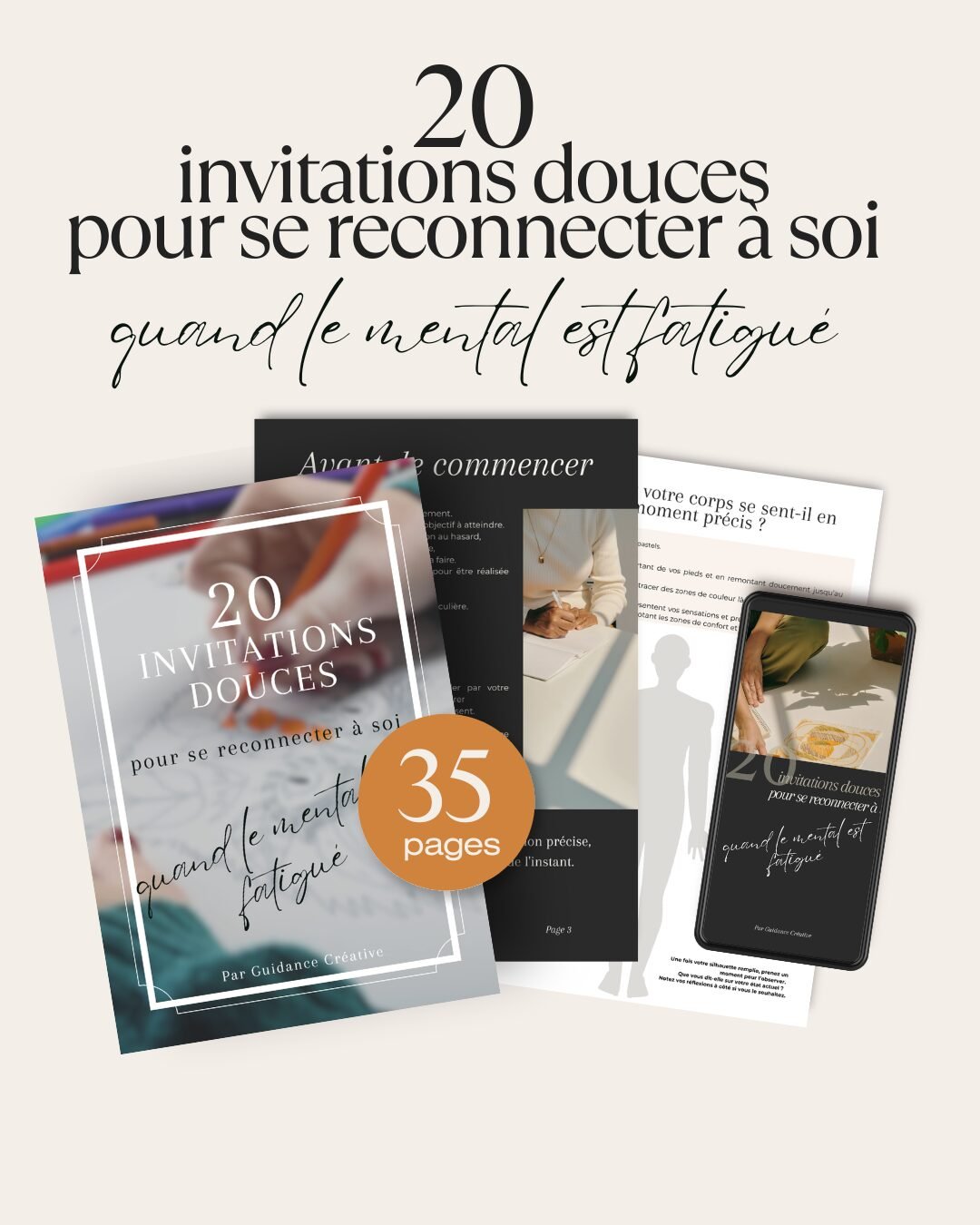 Mockup de l’ebook 20 invitations douces (35 pages)