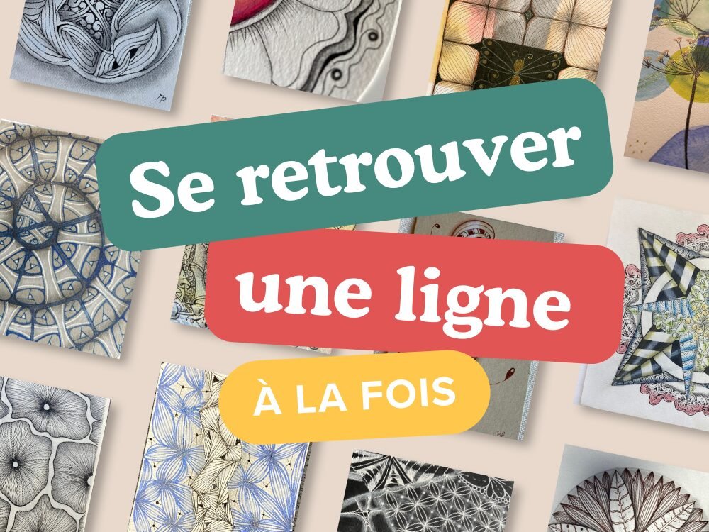 Exemples de tuiles Zentangle® réalisées dans le cadre des parcours Guidance Créative