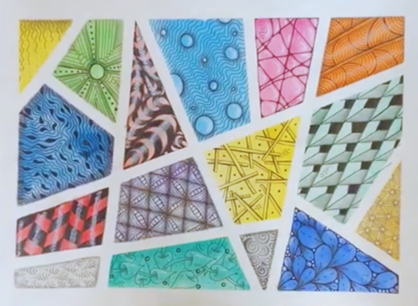 La mosaïque tanglée — projet couleur Zentangle®